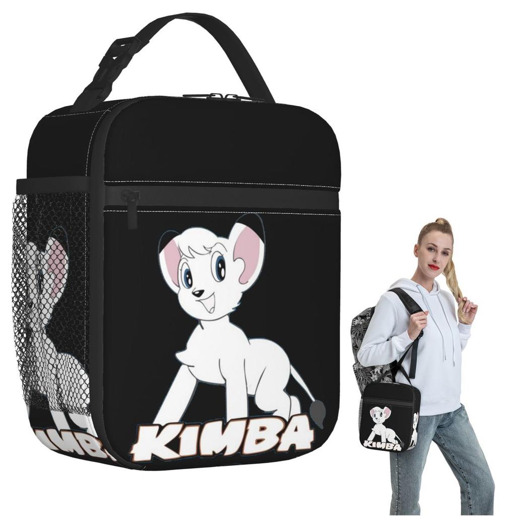 Kimba White Lion Insulated Lunch Bag for Women Children Leakproof Food Boxes Thermal Lunch Box Tote
