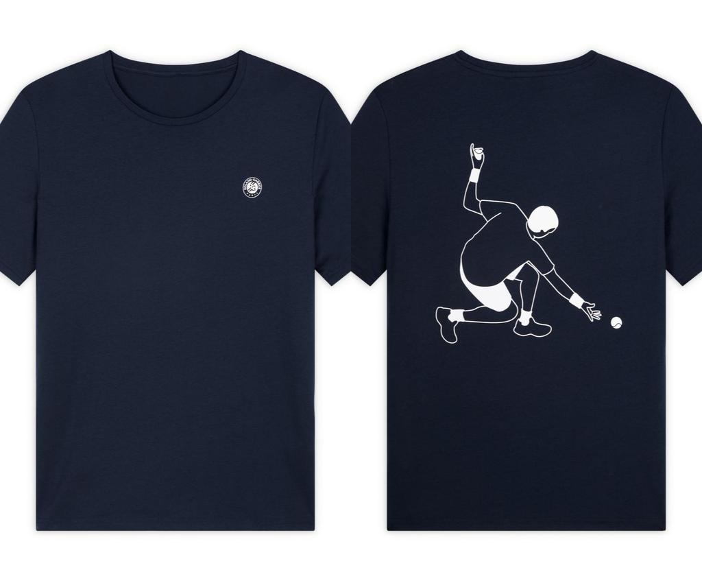 Летние мужские спортивные футболки Roland Garros Ballboy Мужская футболка Темно-синяя Roland Garros Топ Повседневная Дышащая Хлопковая Мужская футболка