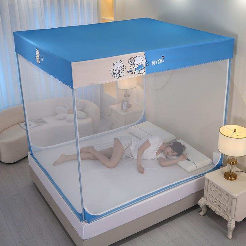 Foldable Mosquito Net 1.5m 1.8m Bed With Steel Frame Double Door Mesh Canopy Baby Kids Adult