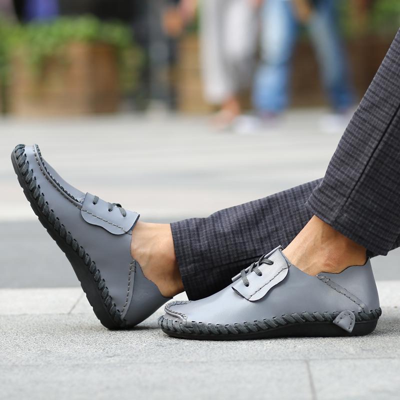Мужская повседневная деловая обувь 38-50, модельные туфли из натуральной кожи