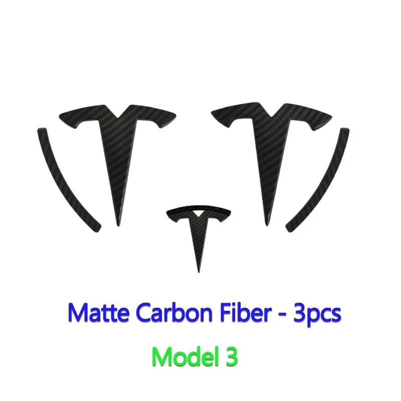 ITZLW1 For Tesla Model 3 Model Y ABS Car Overlay Sticker Front Hood Cover Emblem Steering Wheel Rear Trunk Badge Modified Decoration