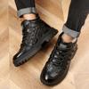 Chunky Classic Black Leather Men'S Snow Boots Winter New Super Thick Plush Warm High-Top Outdoors Hiking Sport Male Shoes
