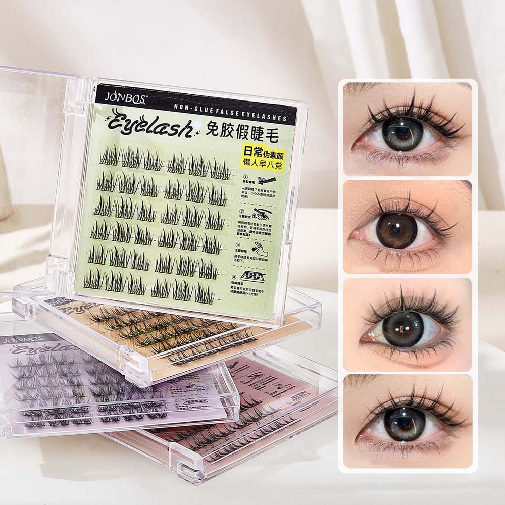 Самоклеящиеся накладные ресницы с изгибом L Сегментированные Сегментированные ресницы Пучки Наращивание ресниц