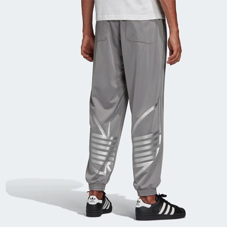 Adidas Originals Metallic Track Pants With Trefoil Logo Men Bottoms Grey FS7324