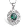 [K7162] - Silver Pendant 'Sissi' Emerald Green Silver (rhodium-plated) - 14x17 Mm