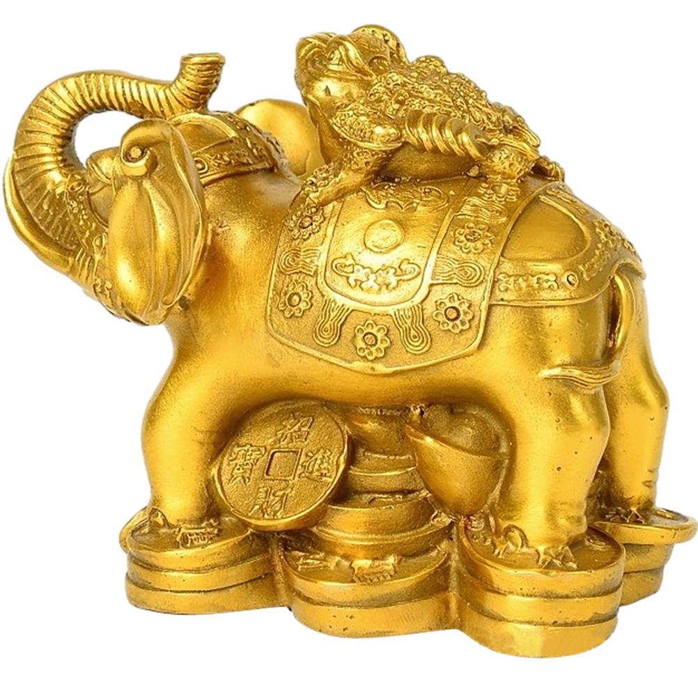 Ornaments Elephant Figurine Centerpiece Table Decorations for Living Room Animal Figurines Lucky Miniature Golden Office