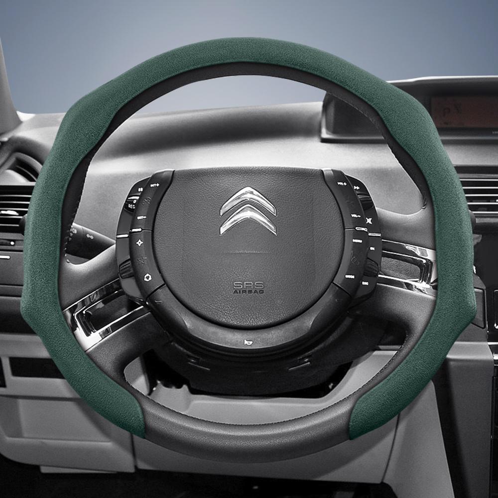 vcxja9 Suitable for Citroen Premium Suede Snap-On Steering Wheel Cover, Non-Slip and Durable, for C3 C4 X Berlingo C5 Aircross Jumper Spacetourer 