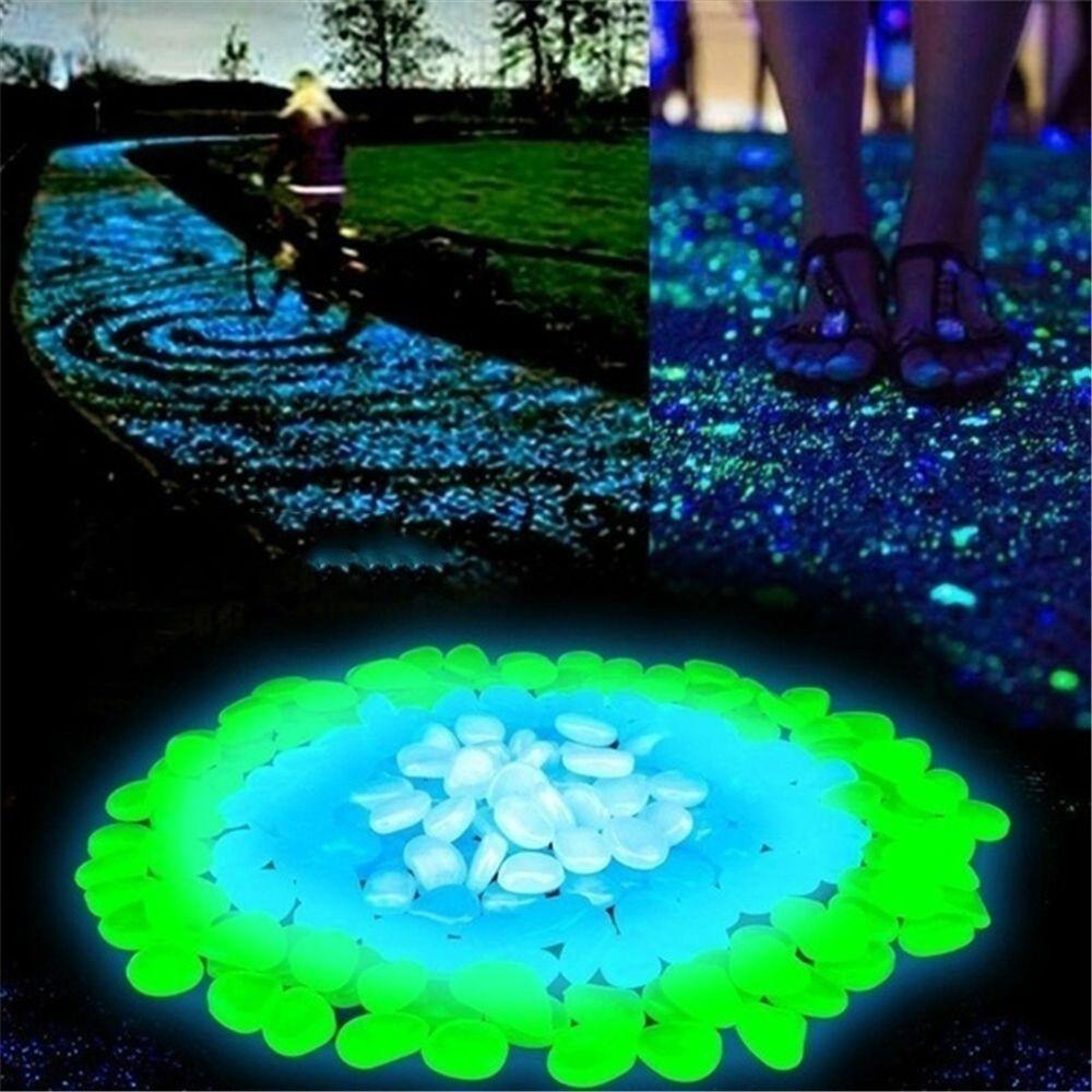 10pcs Decoration 4.5cm Luminous Pebbles Glow in Dark Garden Decoration Luminous Stone Gravel Big Big Stone Fish Tank