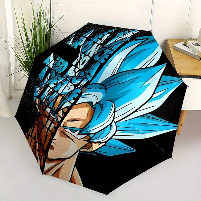 Dragon Ball Goku Automatic Folding Umbrella - Lightweight, Retractable Design with 8-Rib Durability, Perfect for Outdoor Adventures, Fashion