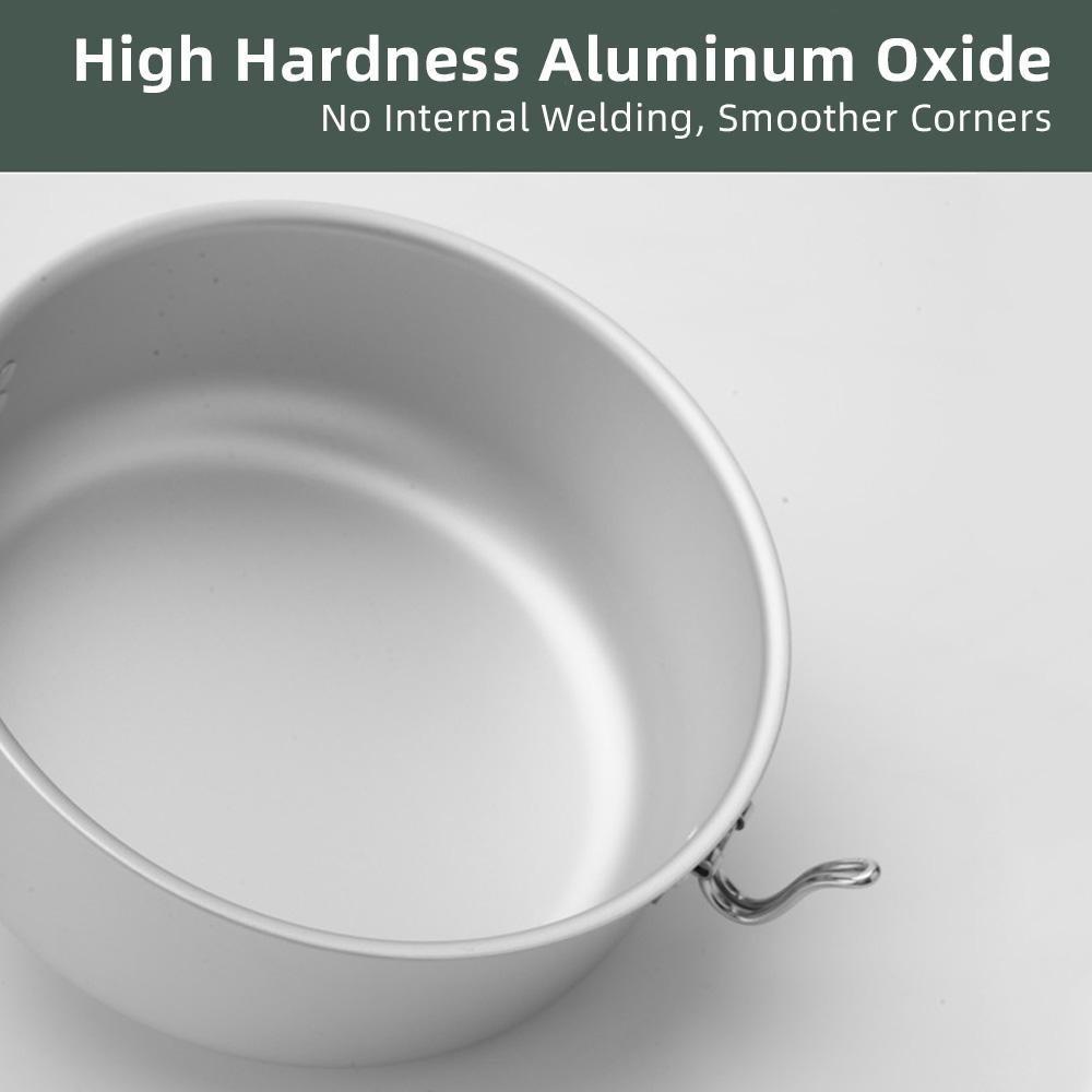 Набор походной посуды из высокотвердого оксидированного алюминия, походные кастрюли и сковороды, компактный и удобный для кемпинга и
