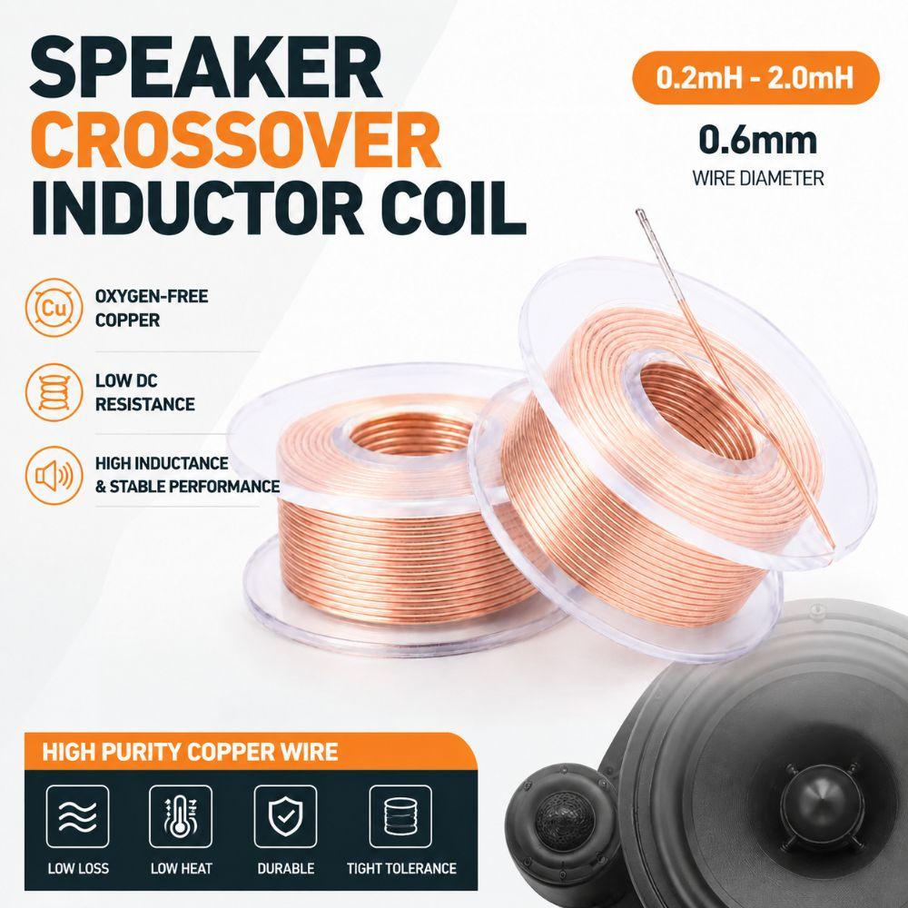 Copper Speaker Crossover Inductor Coil 0.6mm Audio Coil Durable Speaker Coil