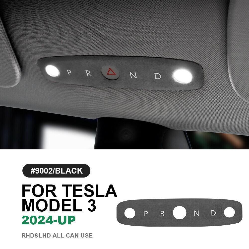 Car Reading Light Sticker Trim Black Suede For Tesla Model 3 Highland 2024