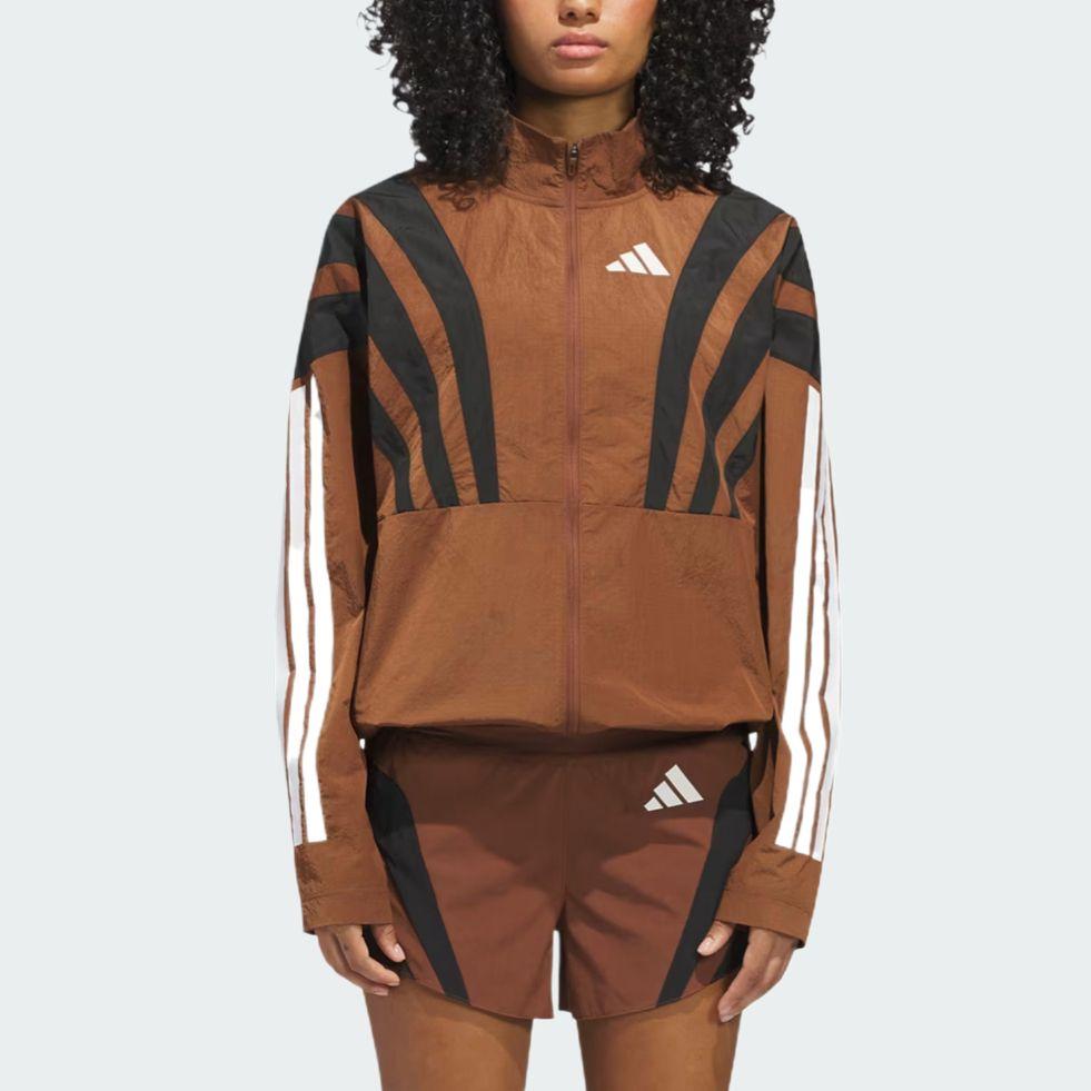adidas Humanrace Adizero Archive Полосатая Дышащая Молния Беговая Куртка Унисекс Куртки KH1639