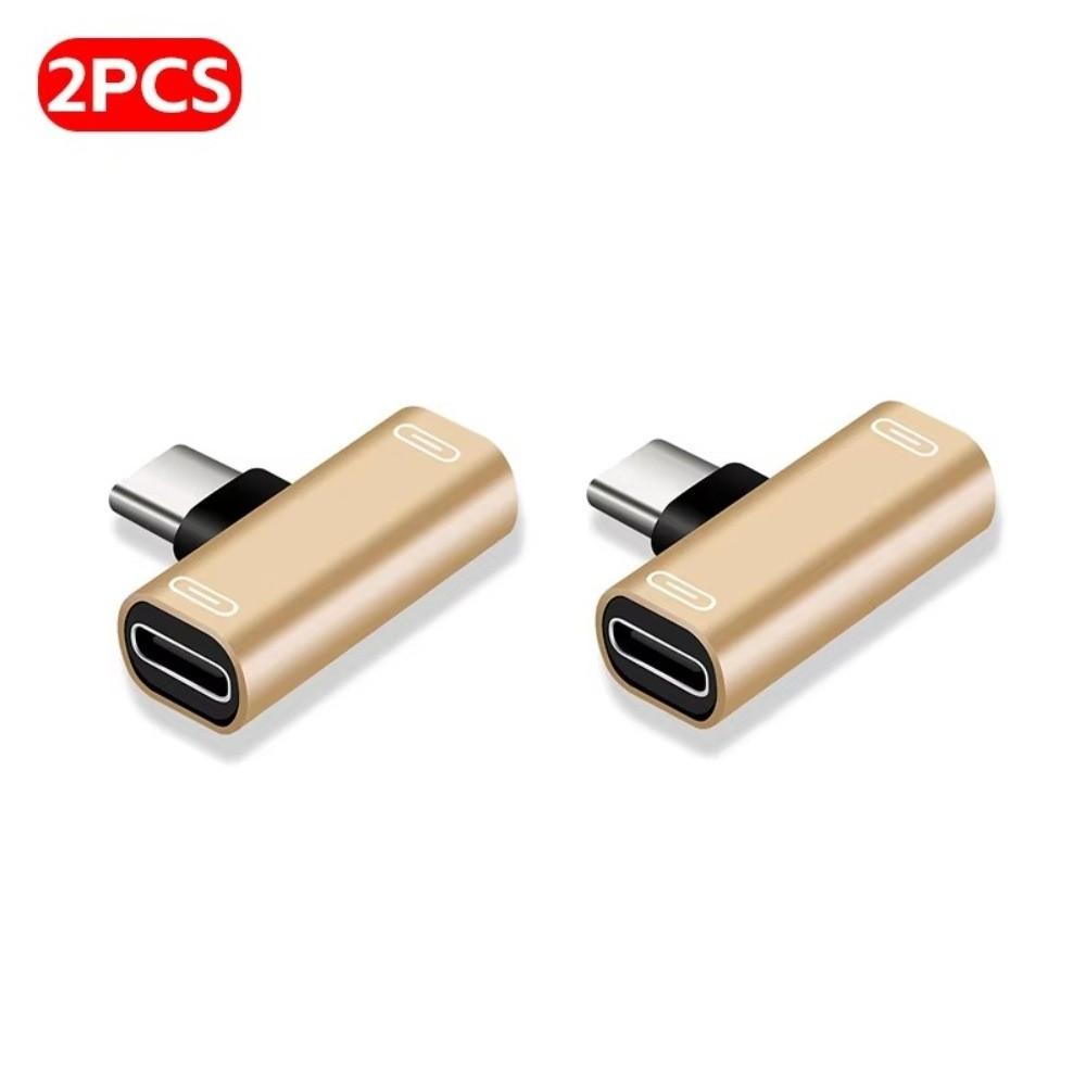 2Pcs 2-in-1 Splitter Converter Aluminum Data Transfer Adapter New USB-C Splitter Phone Accessories