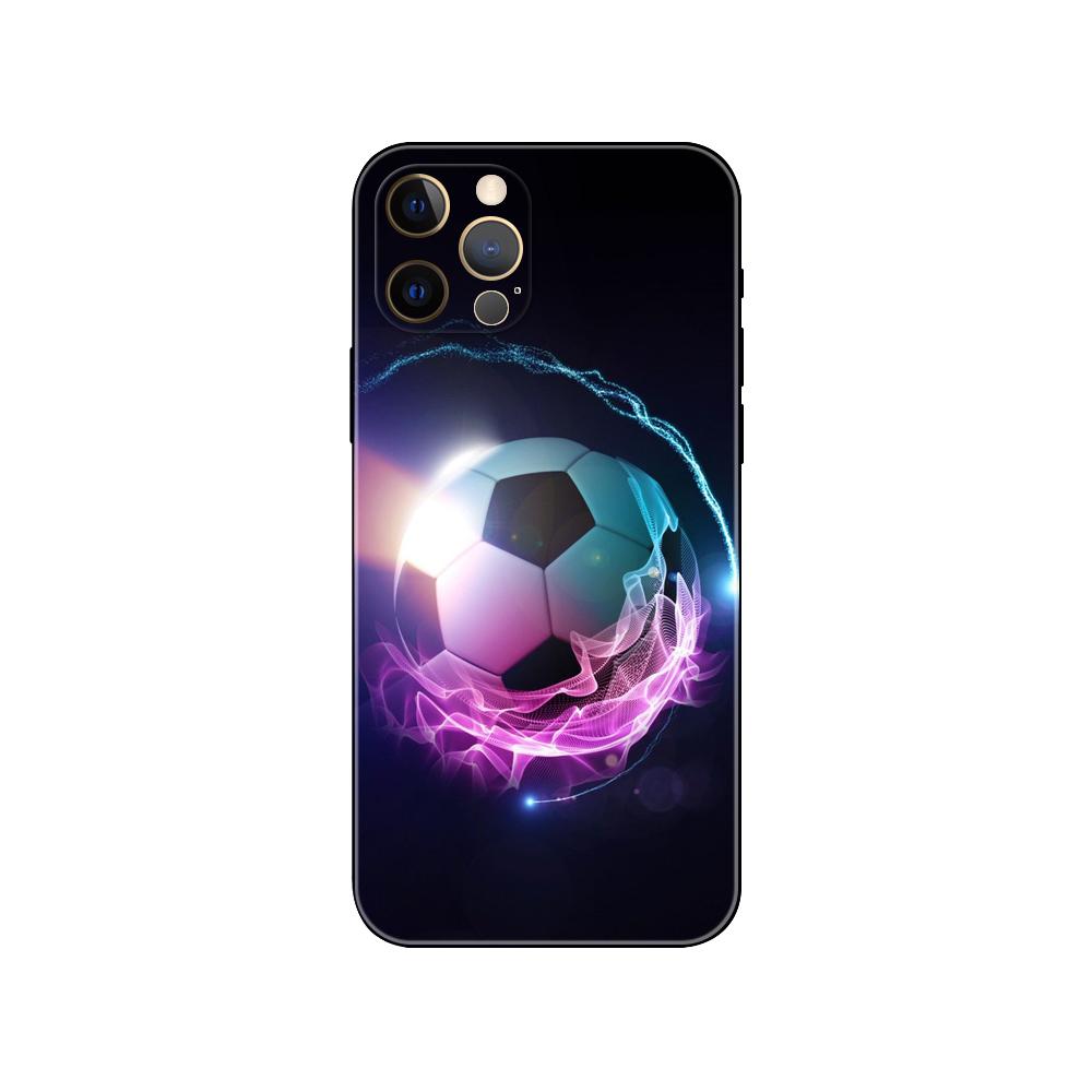 Футбольный чехол для телефона iPhone 5 5s 2020se 6 6s 7 8 plus x 10 XR XS 11 12 13 mini pro MAX черная задняя крышка из ТПУ