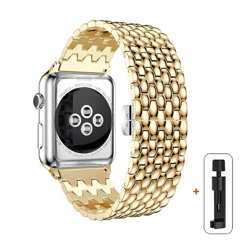 For Apple Watch Correas Dragon Pattern Matel Straps for Apple Watch Ultra Band S11 10 9 8 7 6 5 4 3 2 SE iWatch Bracelets Correa