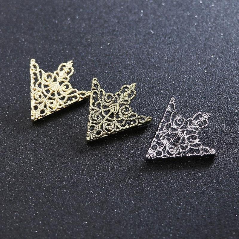 5 Pairs of Vintage Triangle Shirt Collar Pin Hollow Metal Needle Brooch for Women Men Lapel Pin Clothes Decor