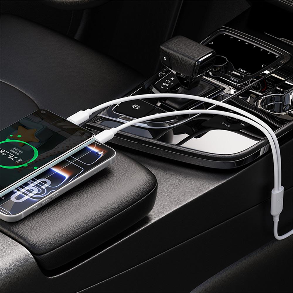 ROCK 1m 2 in 1 Charging Cable USB-C to USB-C+ Lightning 3A Fast Charging Data Cord