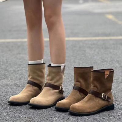 Модные женские ботинки Зимние Новые Повседневные На плоской подошве Ботильоны Женский Дизайнерский Бренд Модная Обувь для Ходьбы Панк Готика для Женщин Botas De Mujer
