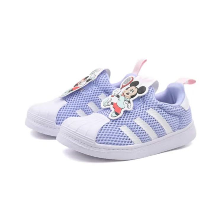 adidas Оригинальные Superstar 360 Тканевая Мягкая Подошва Удобные Прочные Низкие Детские Кеды для Скейтбординга Детские Кроссовки Синие Белые IE0680