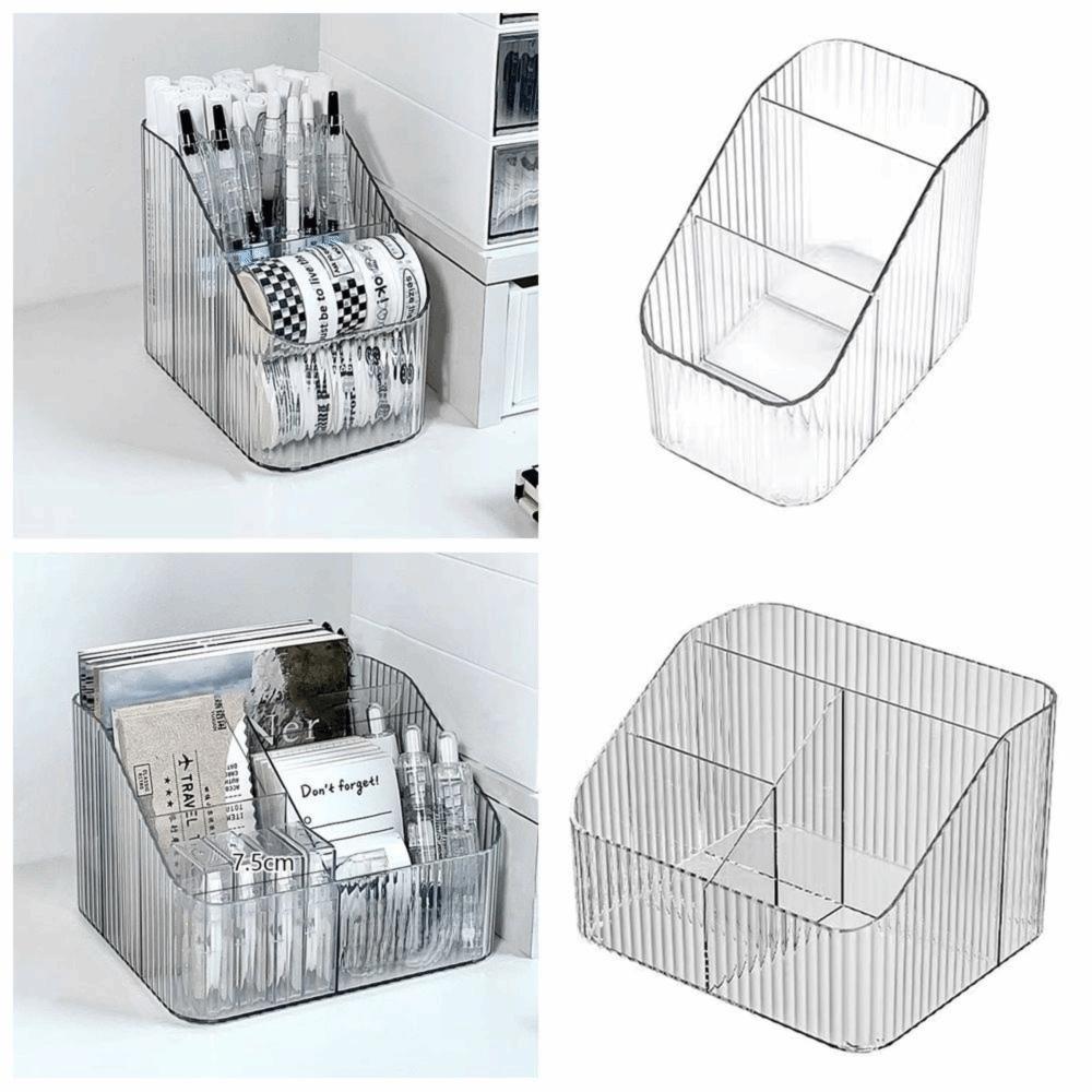 Transparent Pen Container Acrylic Cosmetics Organizer Box Creative Makeup Brushes Holder