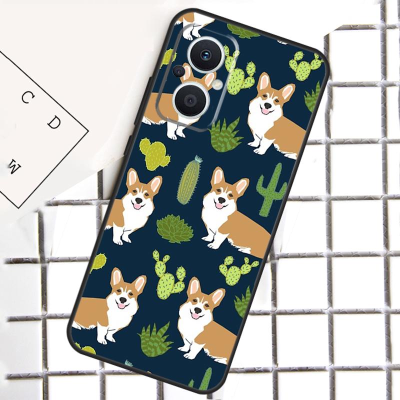 Мультяшный Корги Чехол для Телефона OPPO Reno 7 8 Lite 8T 10 11 12 13 14 Pro 14F OPPO Find X9 X8 X6 X5 Pro Чехол