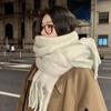 Solid Color Winter Cashmere Scarf Warm Wrap Shawls Elegant Long Tassel Scarves Girls