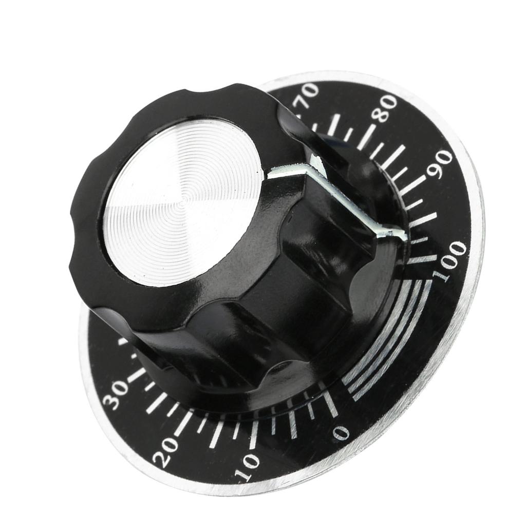 Потенциометр MF A03 с накатанной головкой, регулятор громкости, цифровой циферблат, шкала, пластина