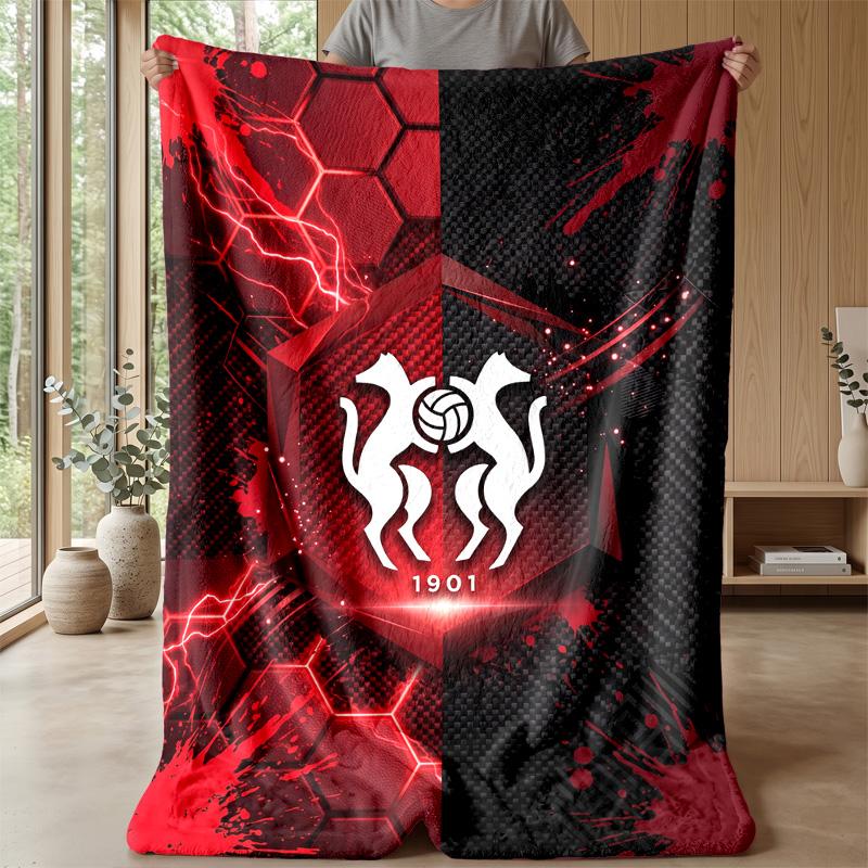 Stade Rennais FC Soft Flannel Fleece Blanket Lightweight Cozy Warm Throw Blanket For Sofa Bed Home Decor