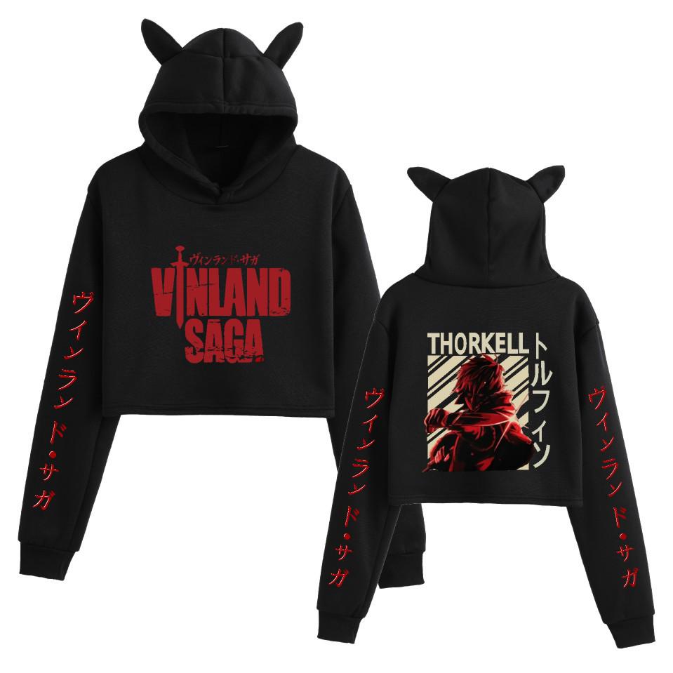VINLAND SAGA: Thorfinn Women's Cat Ear Cropped Hoodie