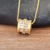 Nidin Fashion Gold Plated 6 Colors Zircon Hip Hop Rock Necklace Pendant For Women Men New Trendy Light Luxury Choker Jewelry