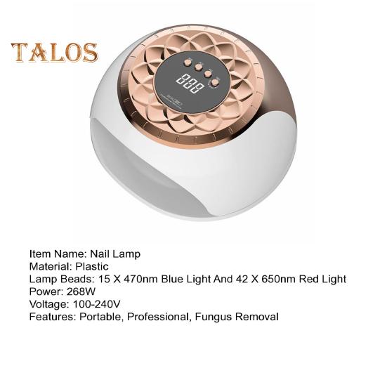 TALOS Профессиональный прибор для лечения ногтей с инфракрасным и синим светом для онихомикоза и сушки гель-лака