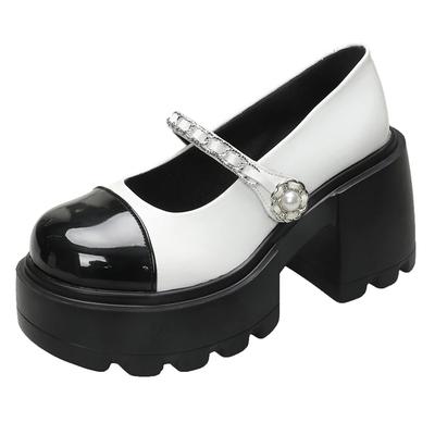 Мода 2025 Новые 9 см Черные Туфли Мэри Джейн на Платформе на Толстом Каблуке с Ремешком и Пряжкой Туфли Лодочки для Вечеринки в Стиле Возрождения Женские Устойчивые для Ходьбы