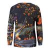 Ladies Fashion Casual Long Sleeve Halloween Printed Round Neck Hoodie Top