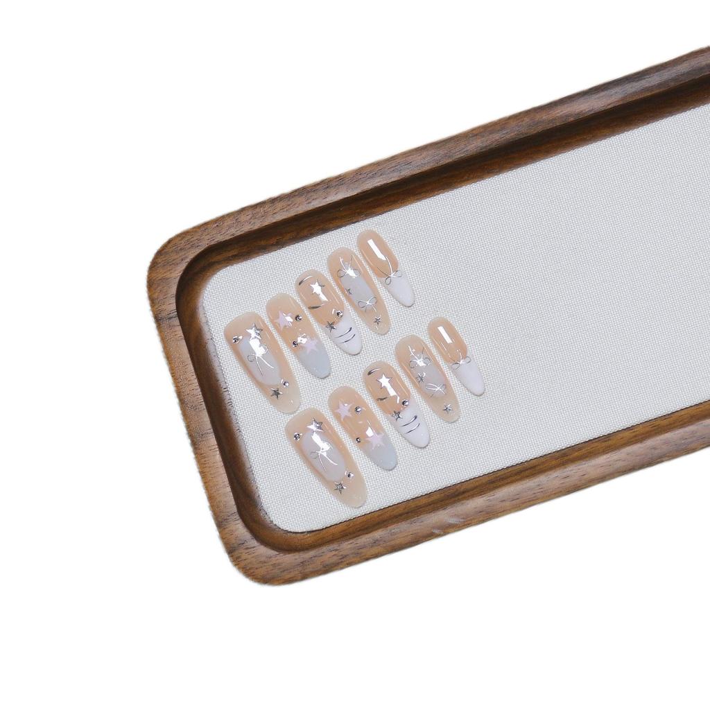 Шикарные Ручные Многоразовые Длинные Французские Ногти - Высококачественные Съемные Наклейки для Дизайна Ногтей