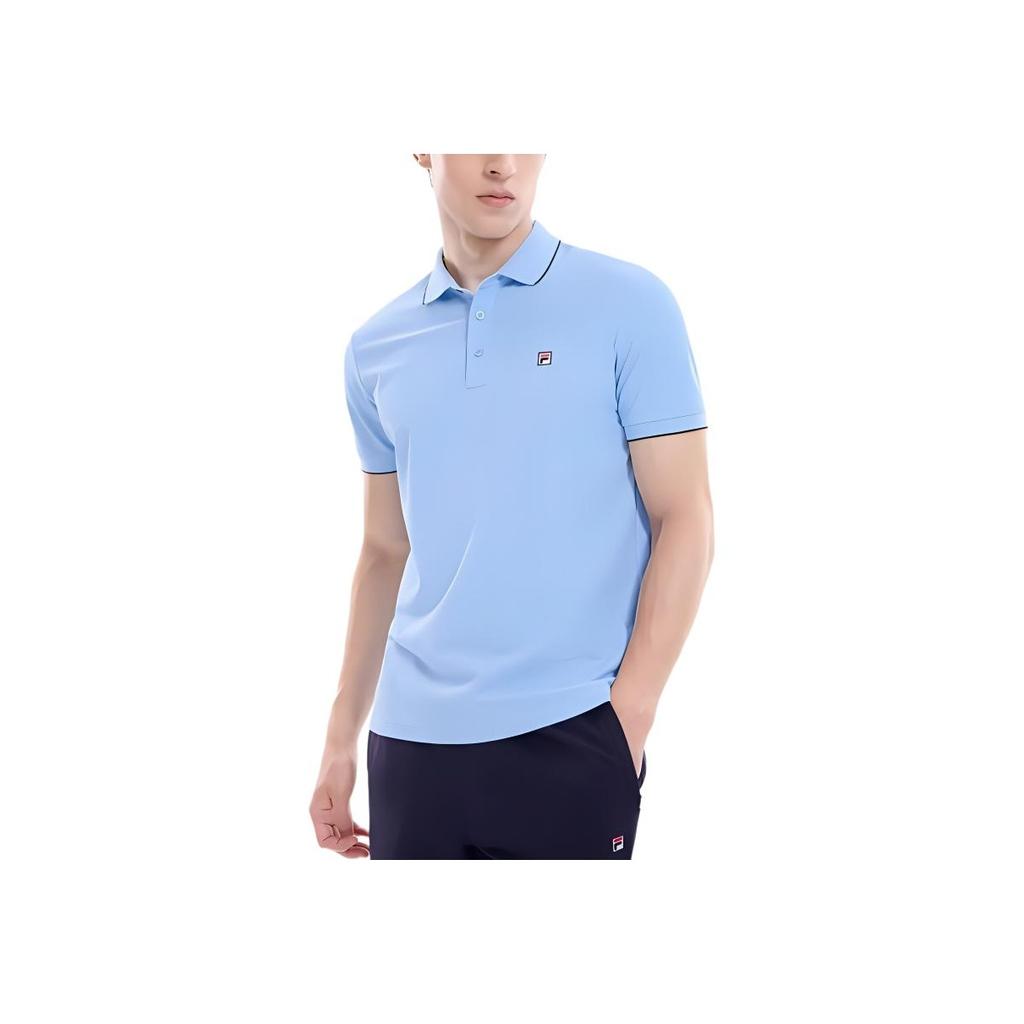 New FILA WHITE Polo Shirt Men's Light Bright Blue F51M523102F-LB