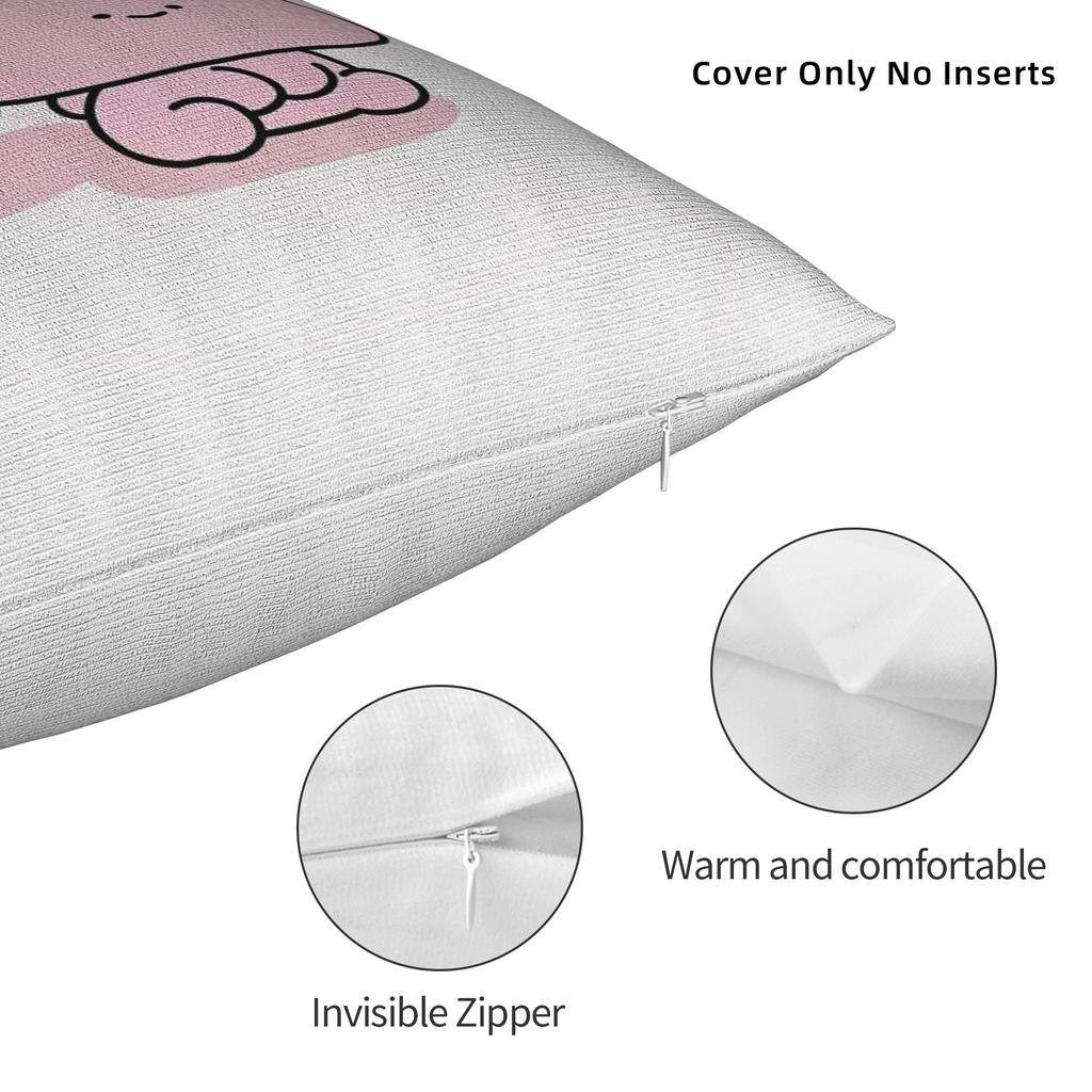 Rabbit Asamimichaan Cute Asamimi Square Pillow Case Polyester Decorative Pillow Fashion Pillowcase