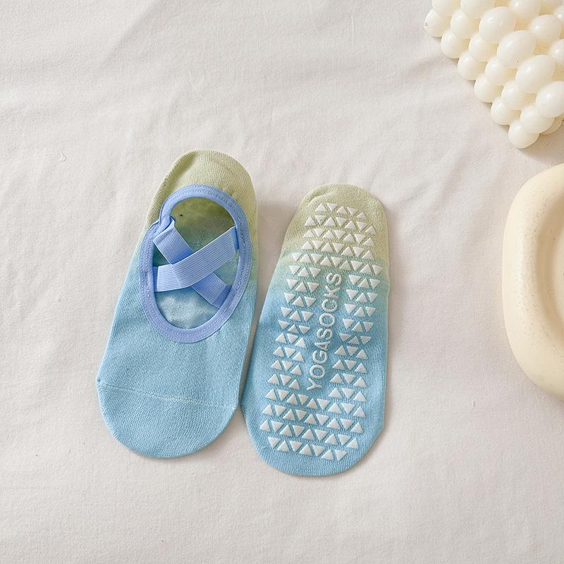 Градиентные носки для йоги с эффектом тай-дай женские летние противоскользящие профессиональные носки для пилатеса для занятий в помещении танцами фитнесом спортивные носки женские