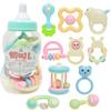 Rattle Set, Baby Teething In Bottle, Newborn Toy 0-1 Years Old 6 10-Piece Baby Toy Set