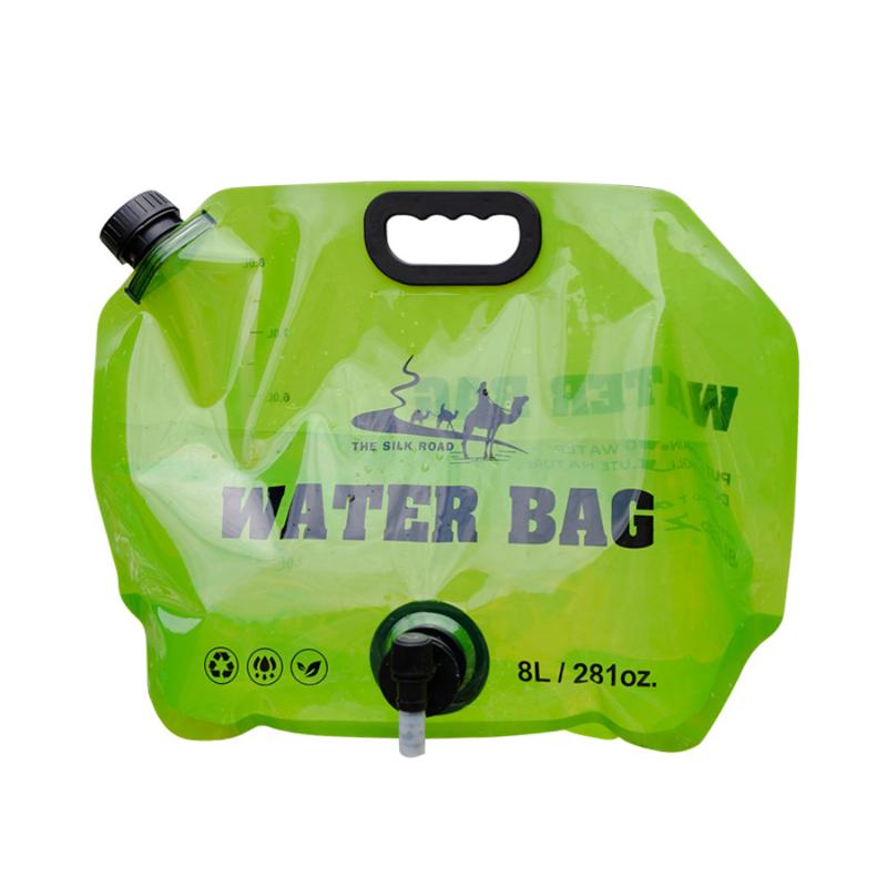 8L Camping Water Bag Portable Folding Water Storage Jug with Faucet Large Capacity Reusable Water Carrier for Outdoor Hiking Picnics BBQ