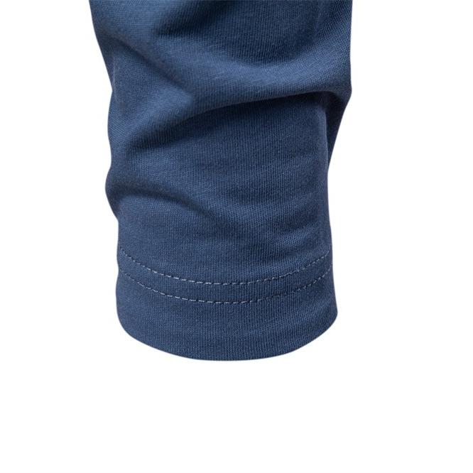 AIOPESON Мужская футболка-henley из 100% хлопка, однотонная, с длинным рукавом, на пуговицах, базовая, новая, Осень