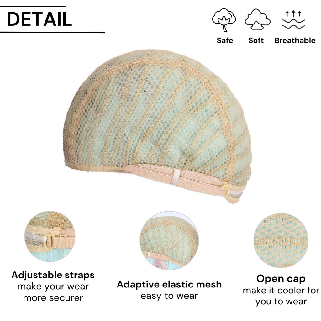 Льняной Желтый Воздушный Лю Хайбо Волнистая Голова Химическое Волокно Синтетический Парик | Модный Горячий Дышащий Интранет Высокого Качества Головной Убор