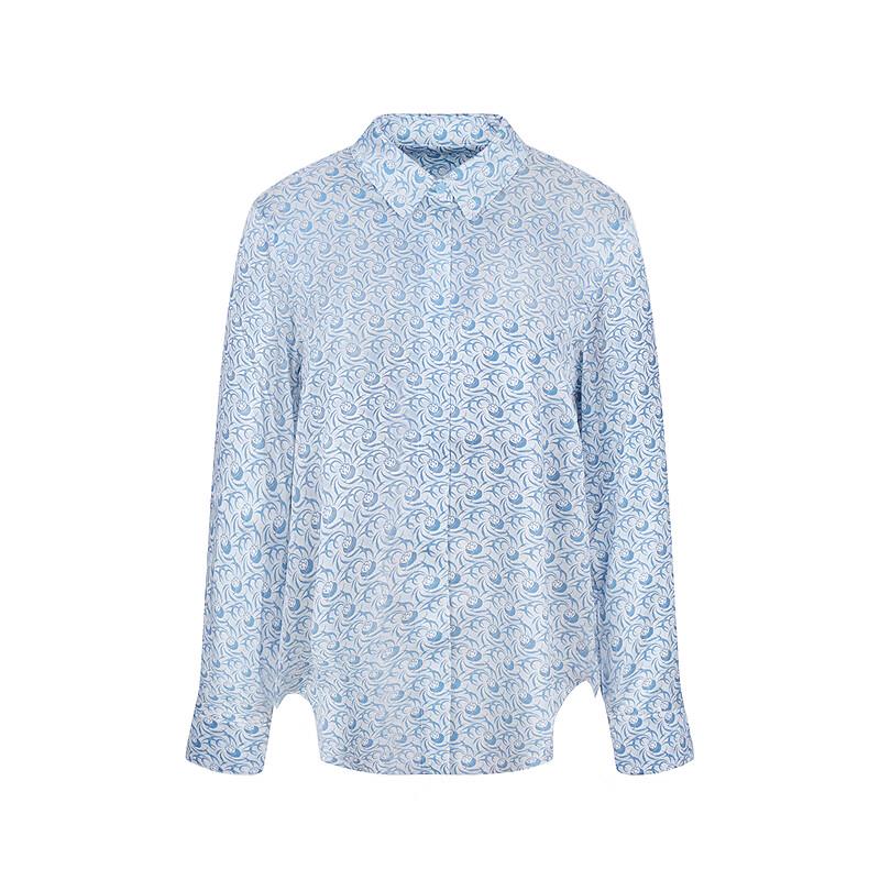 LESS 2025 Spring Silk Blend Long-Sleeve Shirt