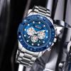 AOCASDIY Brand Fashion Business Multi-Functional Timing Luxury Dial Stainless Steel With Men's WaterProof Quartz Bowl Watch
