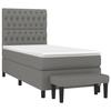 Maison Exclusive - Sommier à lattes de lit avec matelas Gris foncé 90x200 cm Tissu