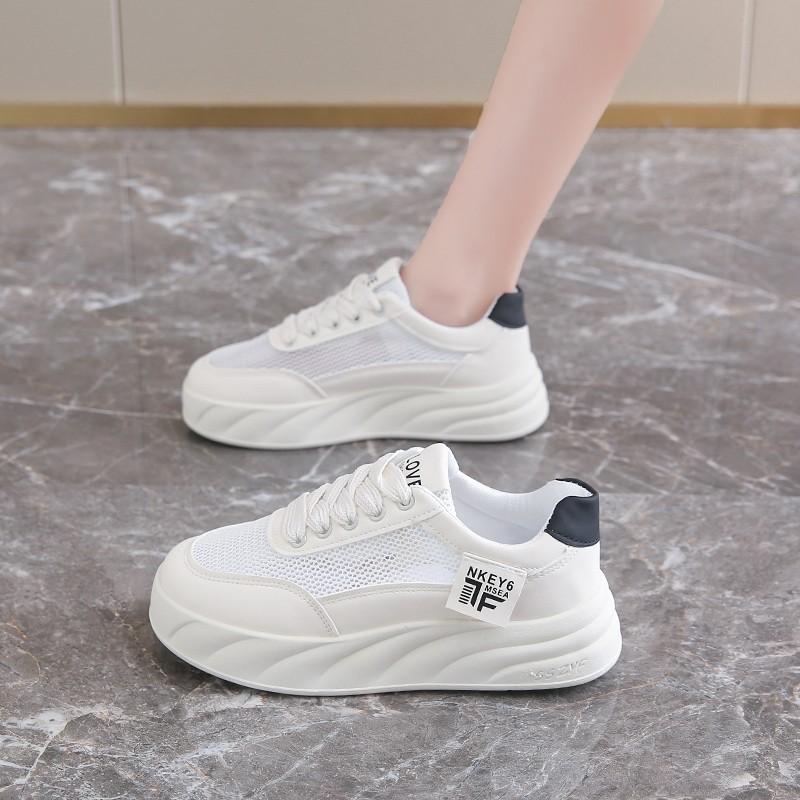 White Shoes Women's New Autumn Thick Bottom Women's Shoes Students All-Match Sports Casual Borad Shoes Fashion