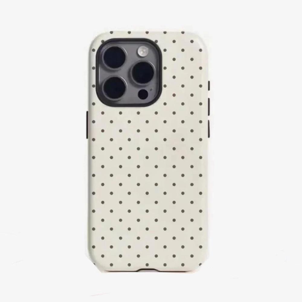 Роскошный Чехол для Телефона Clmj Ins Корея Серия Точки Полоски для iPhone 17 16 15 14 13 12 11 X Air Pro Max Plus Двухслойная Задняя Крышка