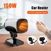 2 in 1 Car Heater 12V 150W Portable Car Heating Fan Cooling 360 Degree Rotating Defroster Defogger Demister Winter Heating Fan