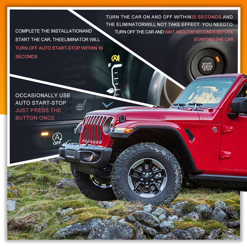 Устранитель системы Старт-Стоп для J-Eep Wrangler JL 2018-2024 и Gladiator JT до 2024 года Устранитель Авто Стоп Отключение/Отмена Автоматического Старт-Стоп Двигателя - Штекер