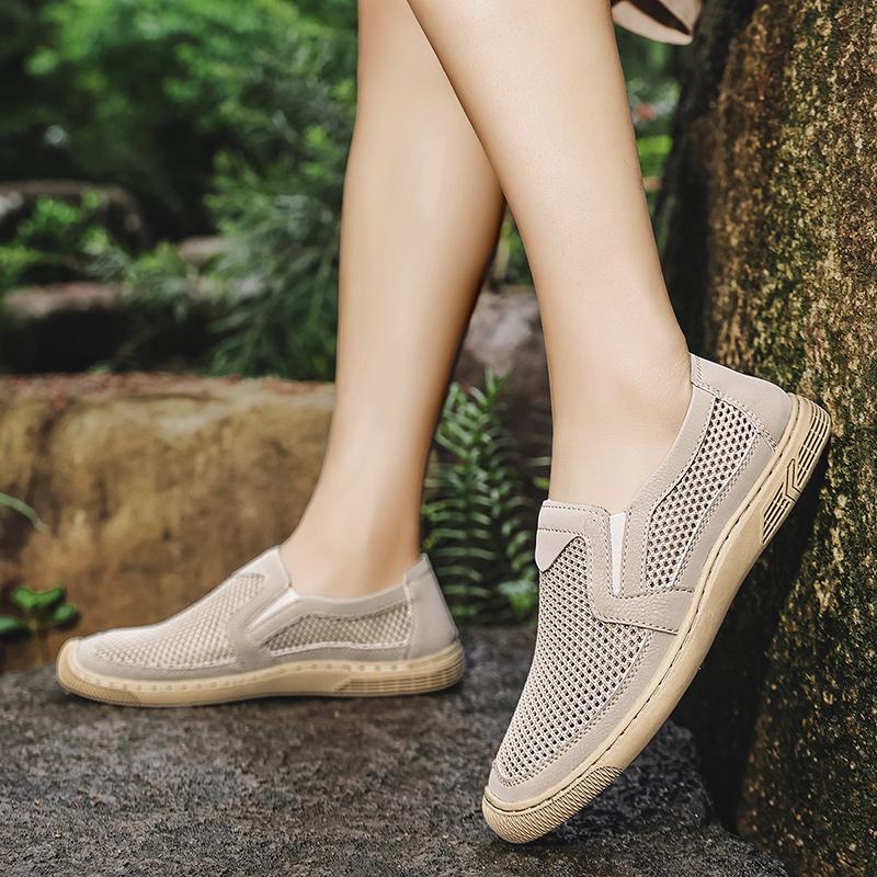 Летняя мужская повседневная обувь с дышащей сеткой, мужские лоферы, удобная обувь для вождения, мокасины, мужская обувь на плоской подошве